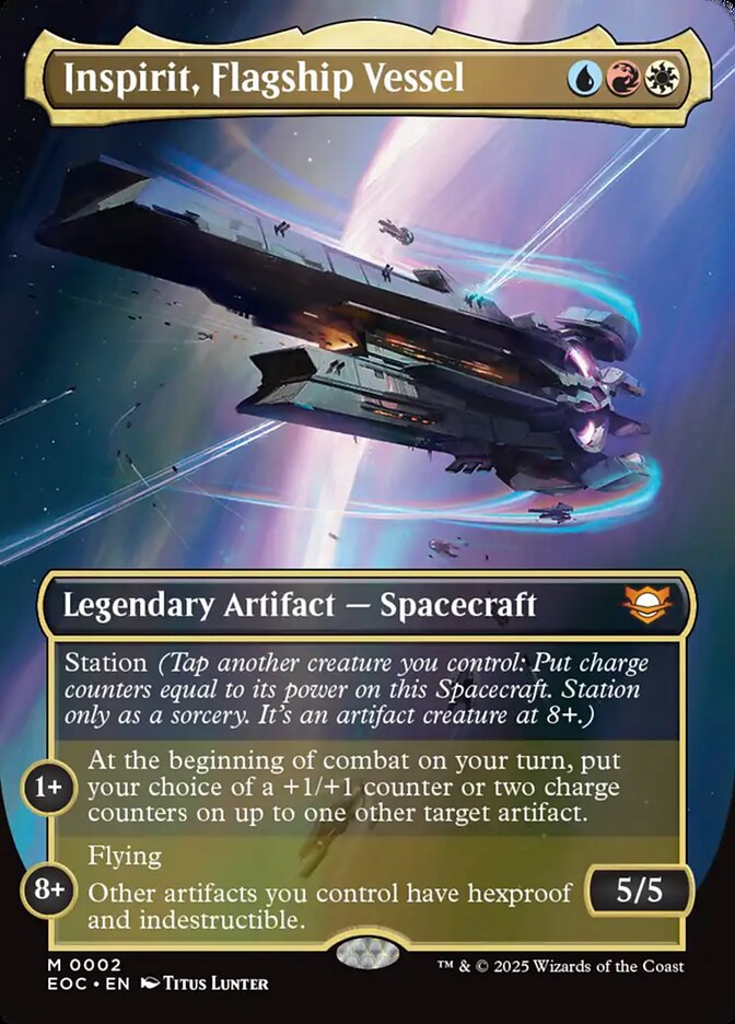 the card inspirit-flagship-vessel from Edge of Eternities.