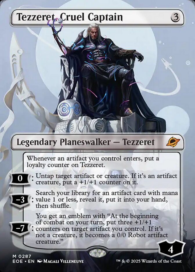 the card Tezzeret Cruel Captain from Edge of Eternities.